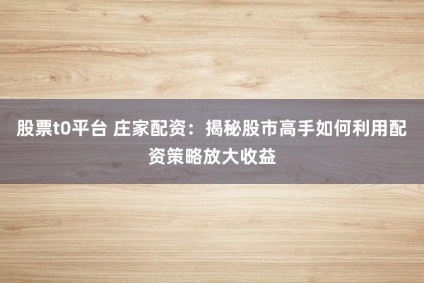 股票t0平台 庄家配资:揭秘股市高手如何利用配资策略放大收益
