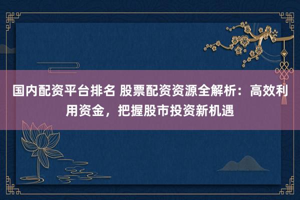 国内配资平台排名 股票配资资源全解析:高效利用资金,把握股市投资新机遇