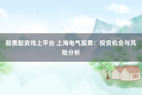 股票配资线上平台 上海电气股票：投资机会与风险分析