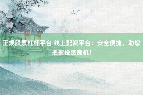 正规股票杠杆平台 线上配资平台：安全便捷，助您把握投资良机！